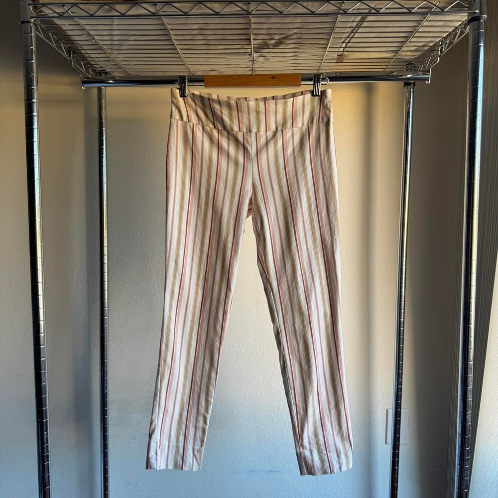 Cooper & Ella Striped Trouser Pants Pastel Earth Tone Skinny Fit Women's Size 6